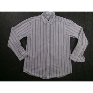 Old Navy Shirt Mens Medium Blue Striped Classic Preppy Vintage Fit Office Causal